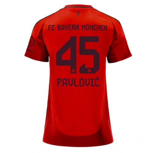 Bayern Munich Aleksandar Pavlovic #45 Domaci Dres za Ženska 2024-25 Kratak Rukav